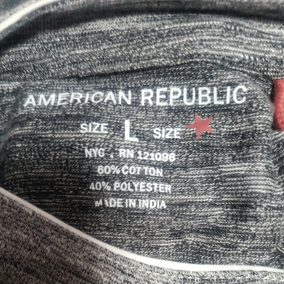 🏷️[5x$20] New American Republic Gray Men Top / Size L - Picture 6 of 7